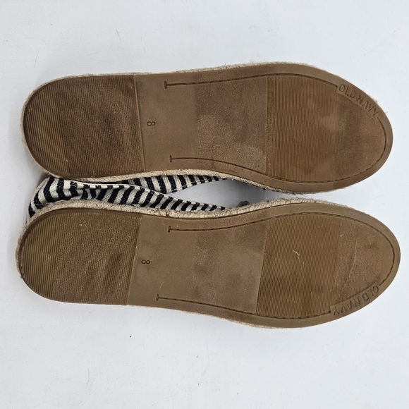 Old Navy Flamingo Chambray Stripe Canvas Espaddilles Womens Size 8 Nwot - Picture 7 of 8